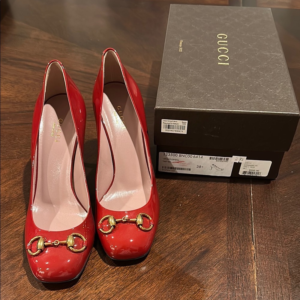 Authentic Gucci Red Patent Leather Women's Shoes